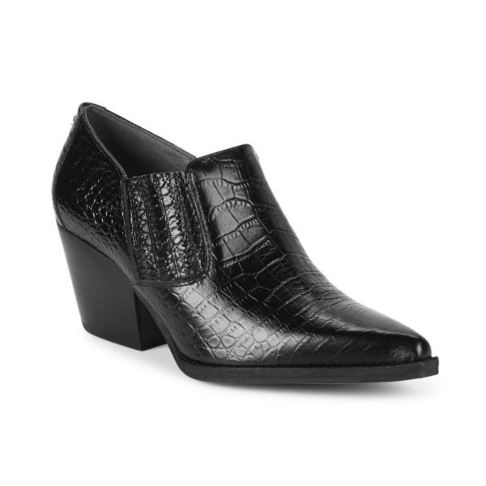 Sam Edelman Walton Croc Embossed Leather Bootie